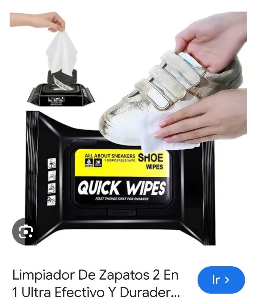 Quick Wipes limpiador toallitas humedas  zapatos zapatillas