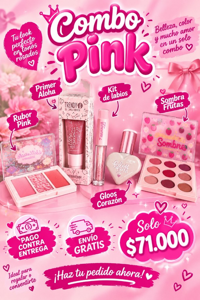 Combo Pink maquillaje
