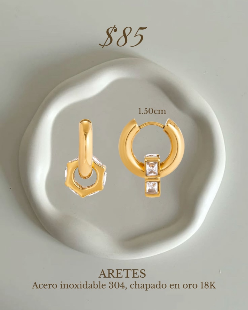 Aretes dorados 1.5 cm