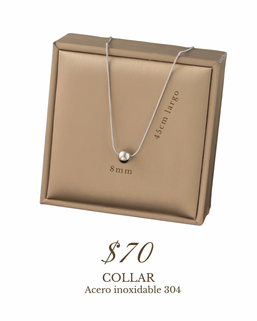 Collar elegante con perla color plata