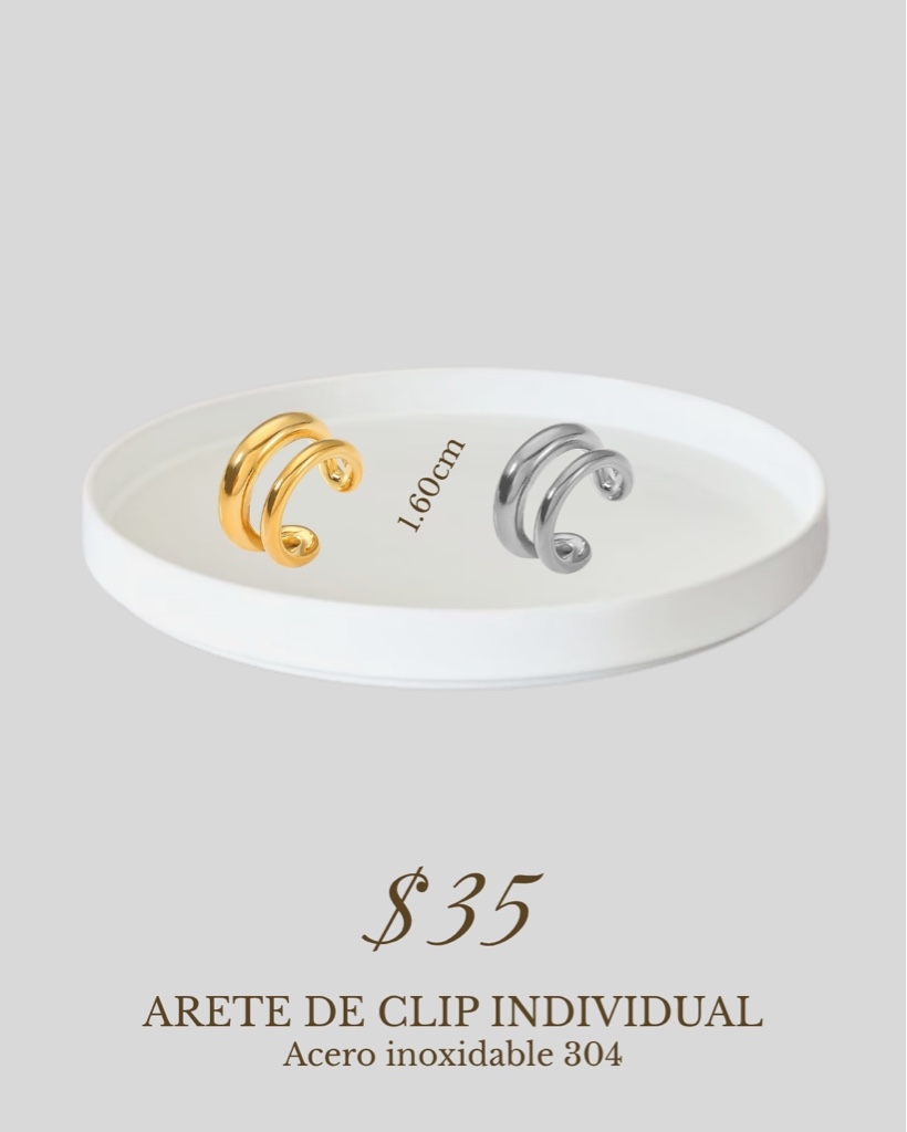Arete clip dorado