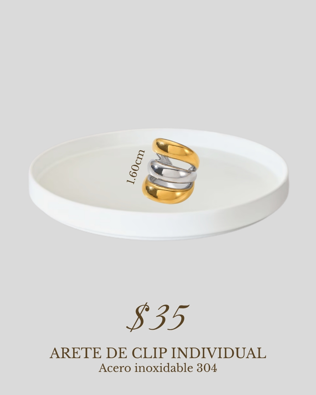 Arete de clip individual acero inoxidable 304