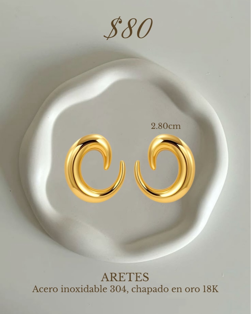 Aretes dorados circulares