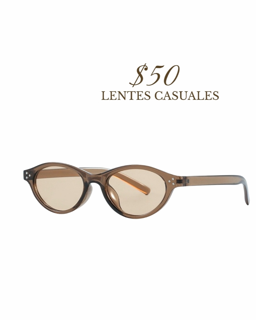Lentes casuales café transparentes