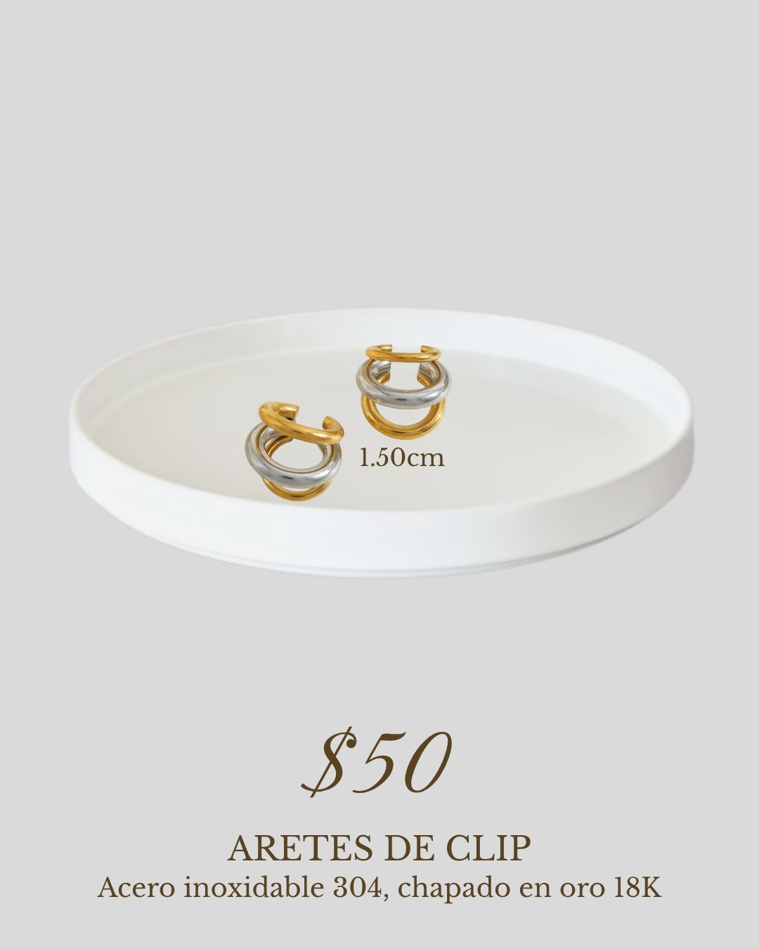 Aretes de clip 1.50 cm