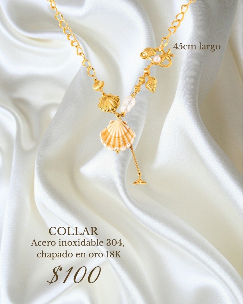 Collar dorado con dije de concha