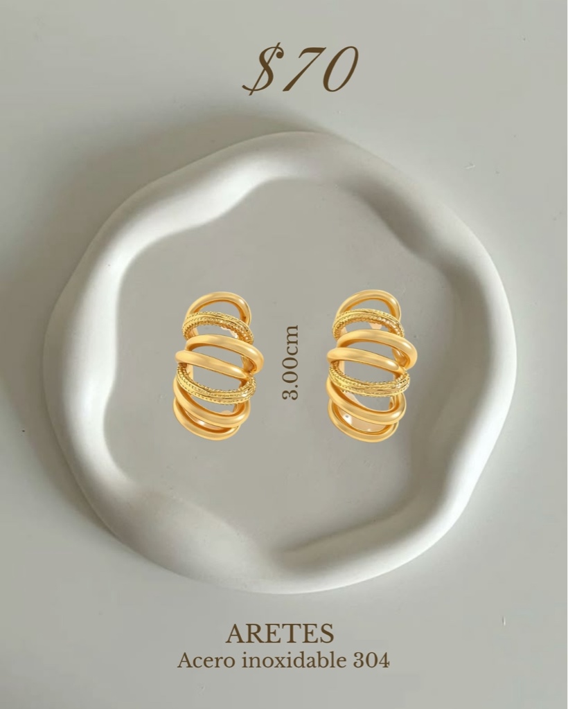 Aretes dorados trenzados