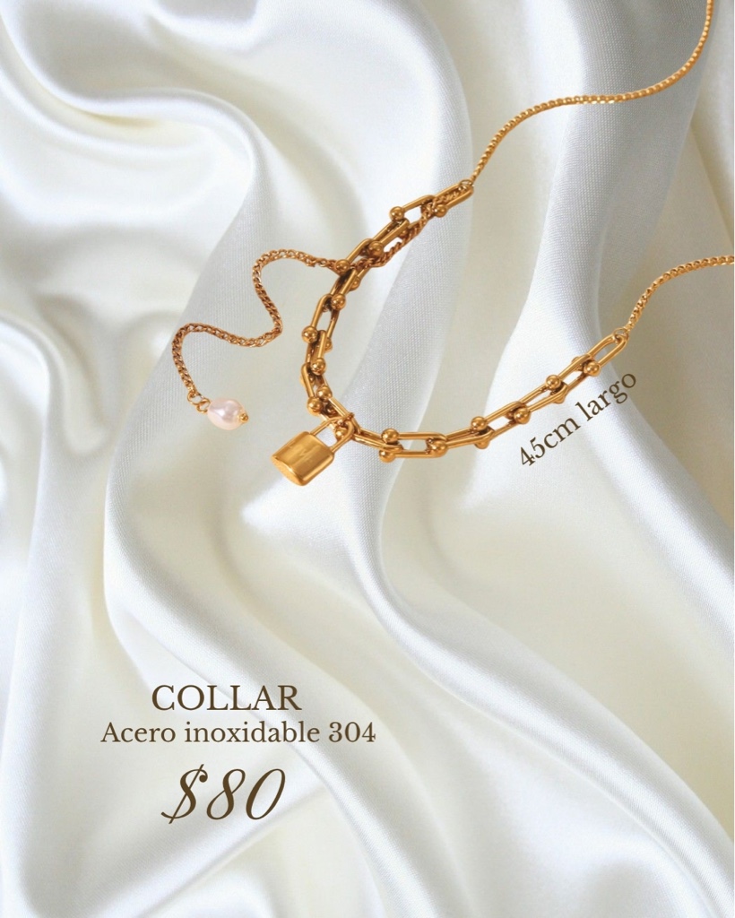 Collar dorado candado