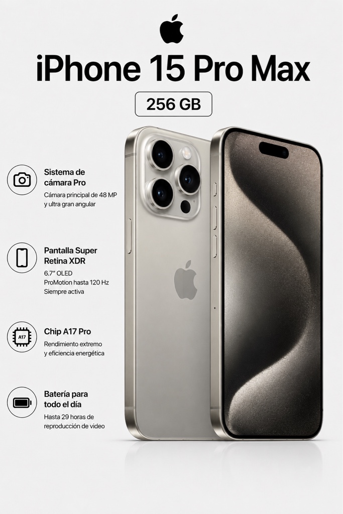 IPHONE 15 PRO MAX DE 256 GB