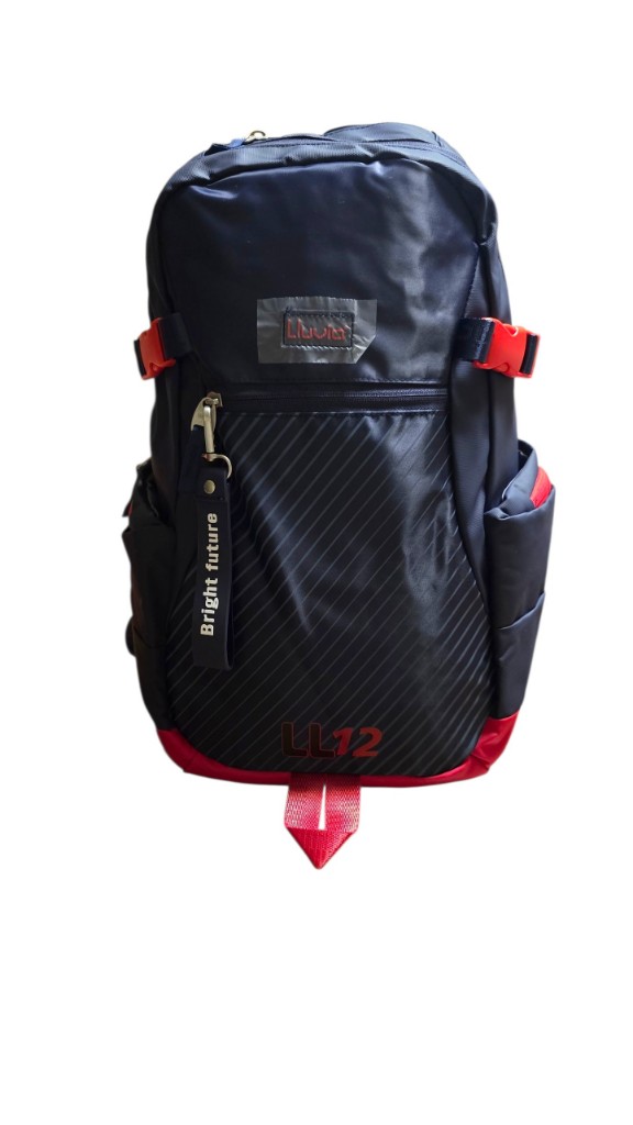 Mochila juvenil formula 1 azul con rojo