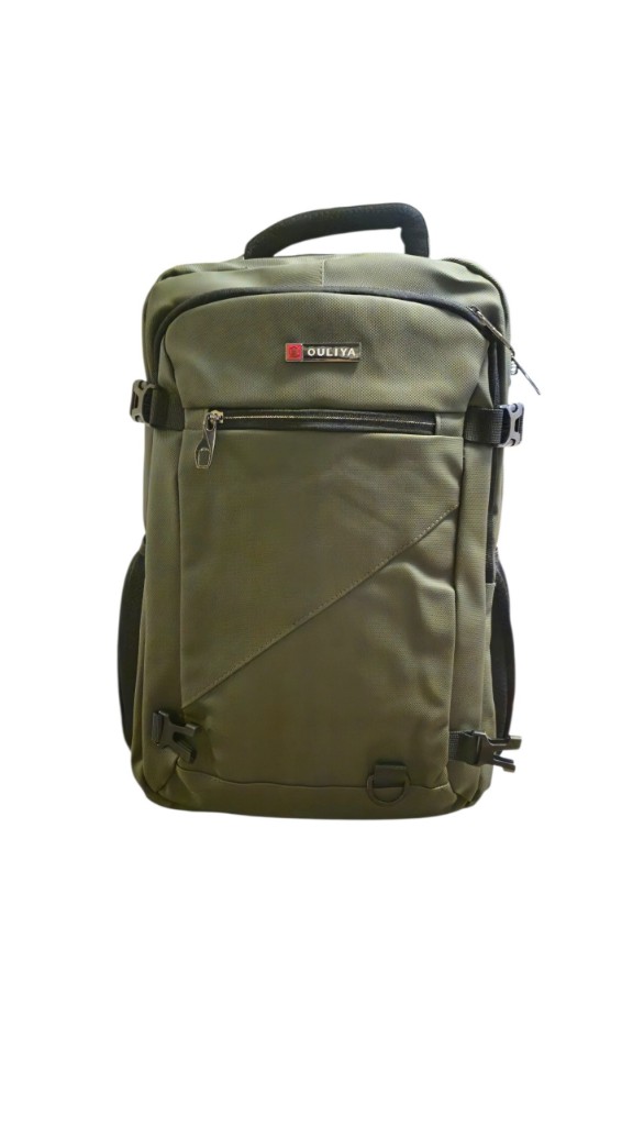 Mochila juvenil tipo piel color verde olivo