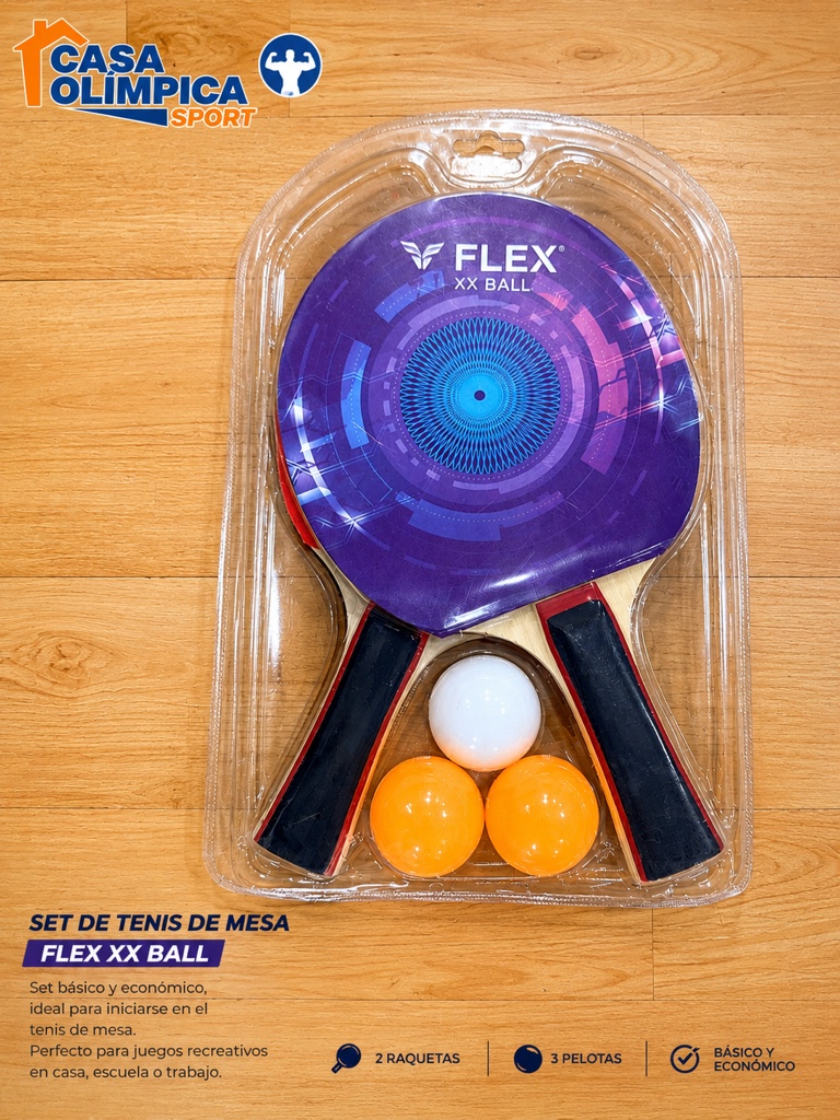 RAQUETA PING PONG FLE XX BALL  (SET) X 2