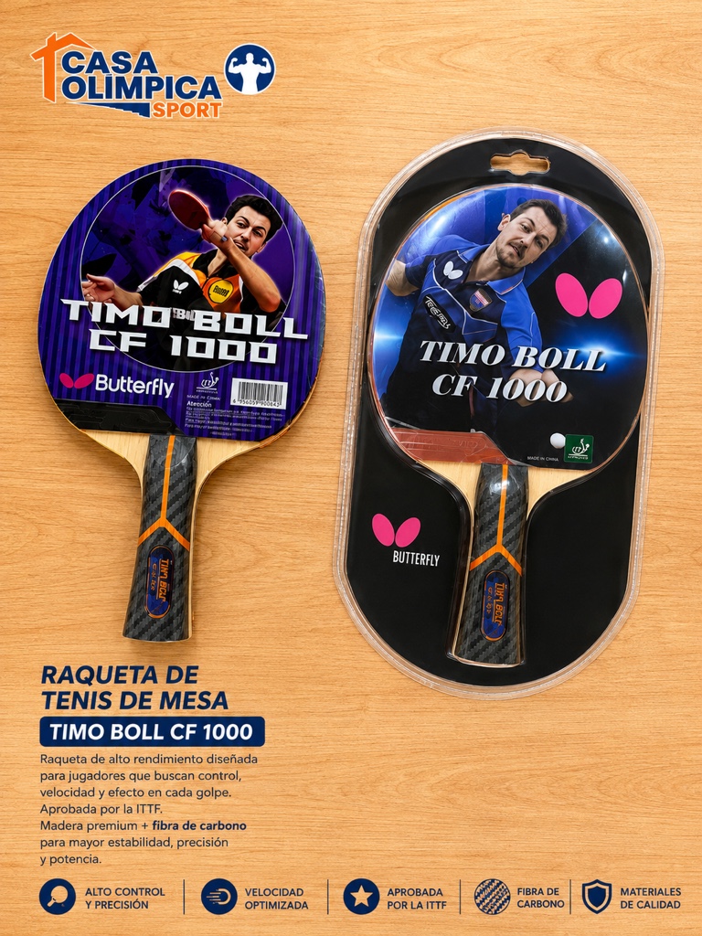 RAQUETA PING PONG TIMO BOLL CF 1000