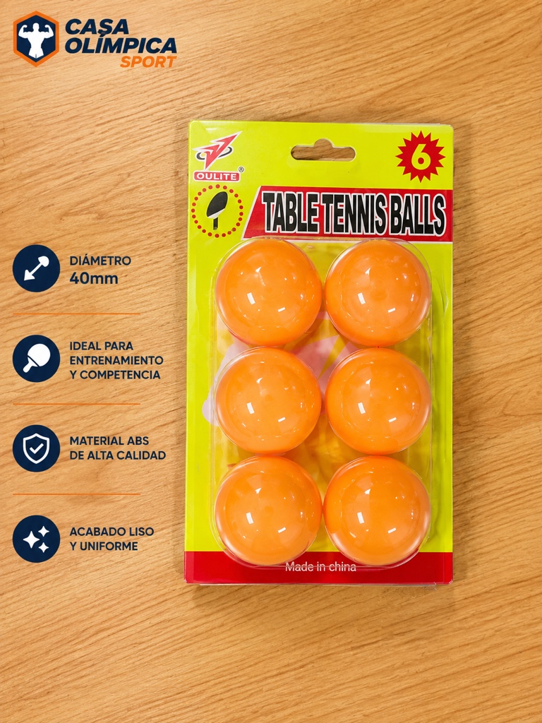 PAQUETE DE PING PONG X6