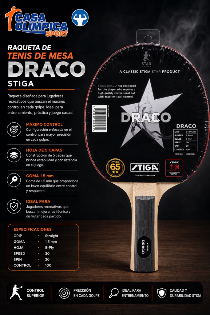 RAQUETA DE PING PONG STIGA DRACO