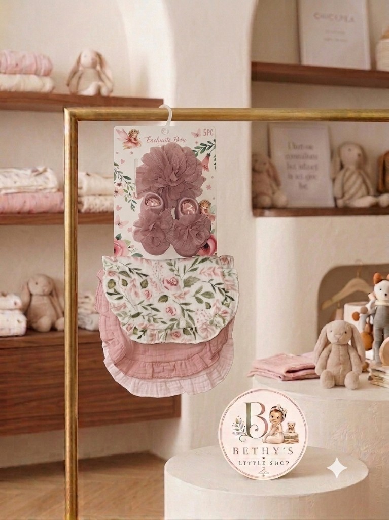 Enchanté Baby accesorio Conjunto rosado 5 piezas