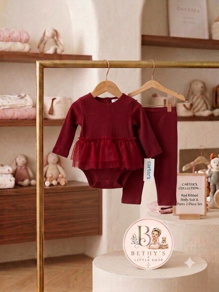 Carters Conjunto rojo vino 2 piezas