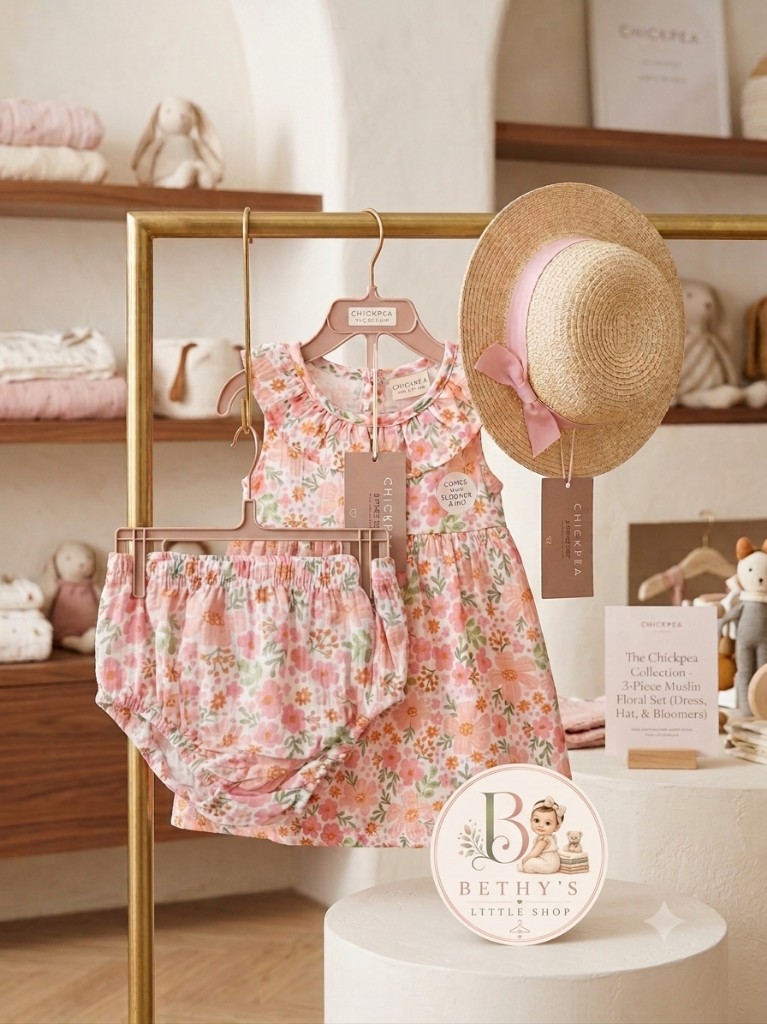 Chickpea conjunto floral rosa