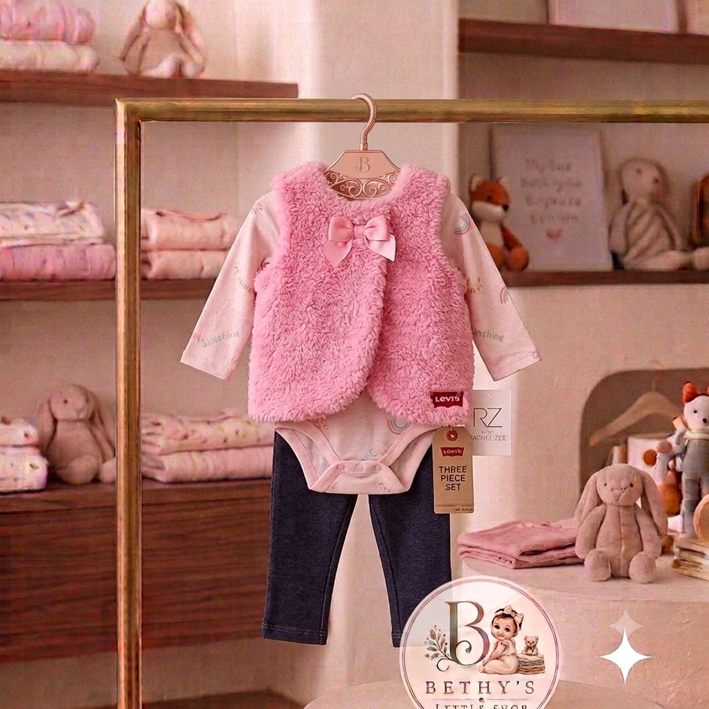 Levis's Set rosado conjunto 3 piezas
