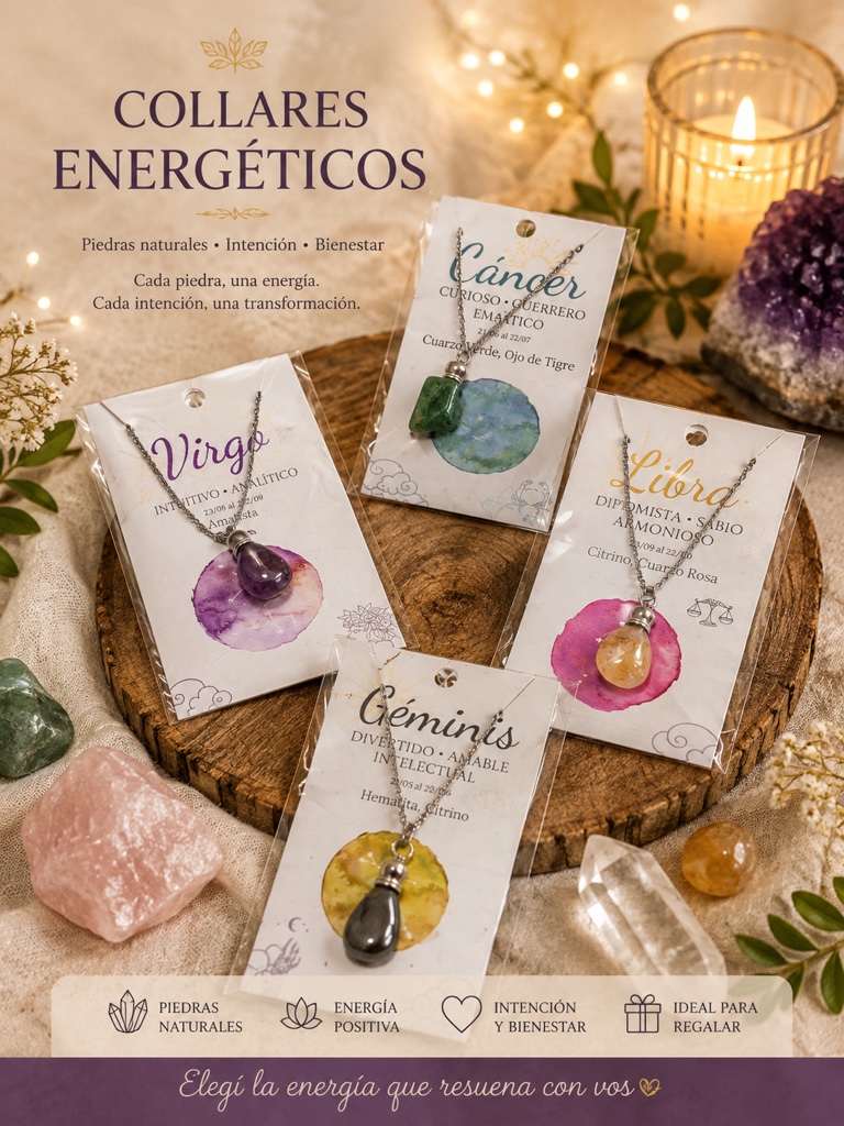 Collares con piedras del signo zodiacal