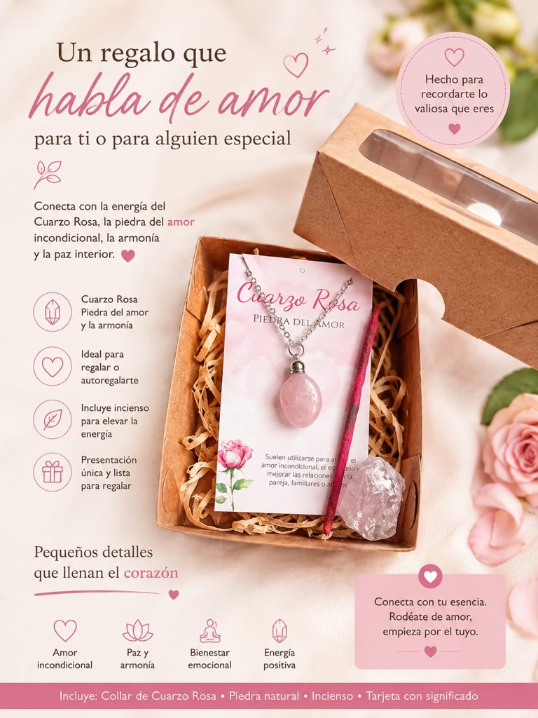 Kit de piedra cuarzo rosa