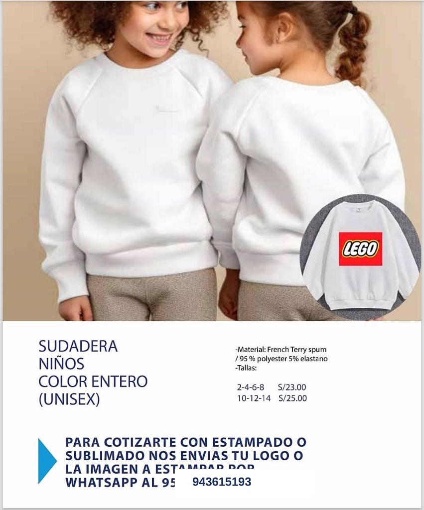 Sudadera LEGO blanca niños