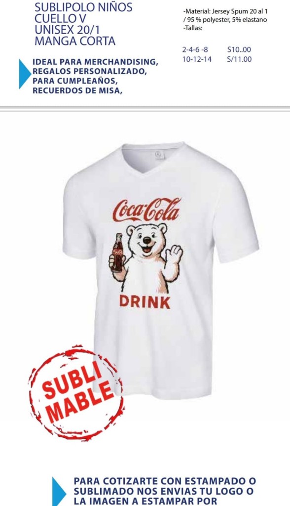 Coca-Cola polo blanco infantil