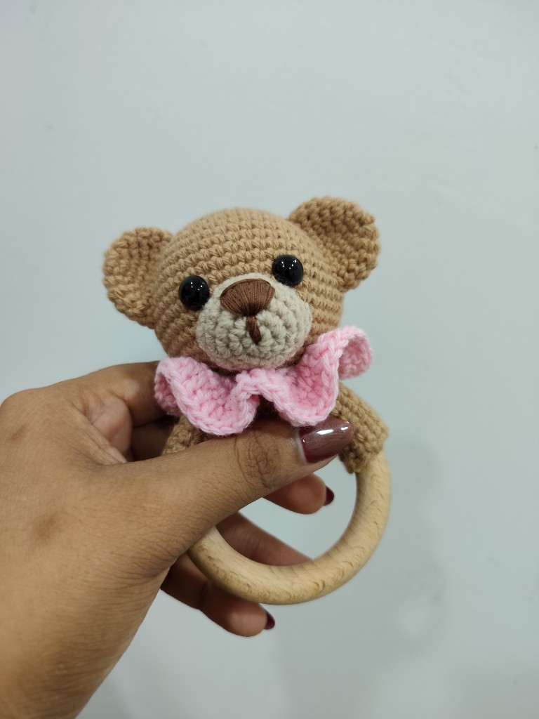 Arito oso tejido rosado