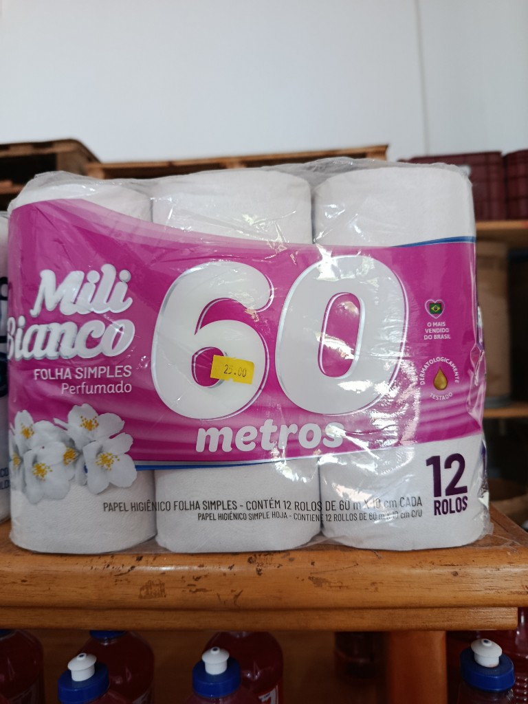 Papel higiênico Bianco rolo com 12 60 mts