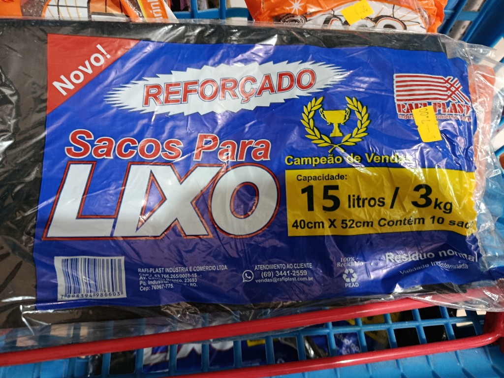 Saco de lixo de 15 litros