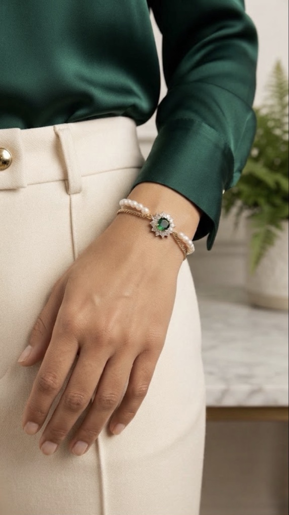 Pulsera Double Strand Emerald Queen