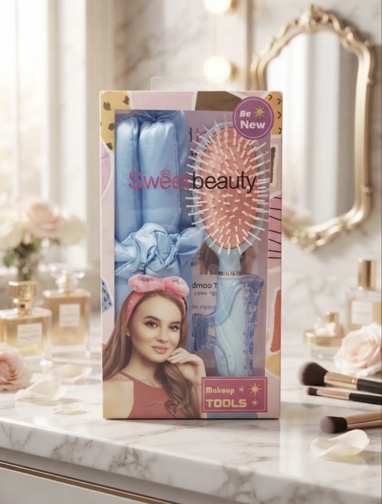 Set de Rizos sin Calor + Cepillo de Cabello Sweet Beauty