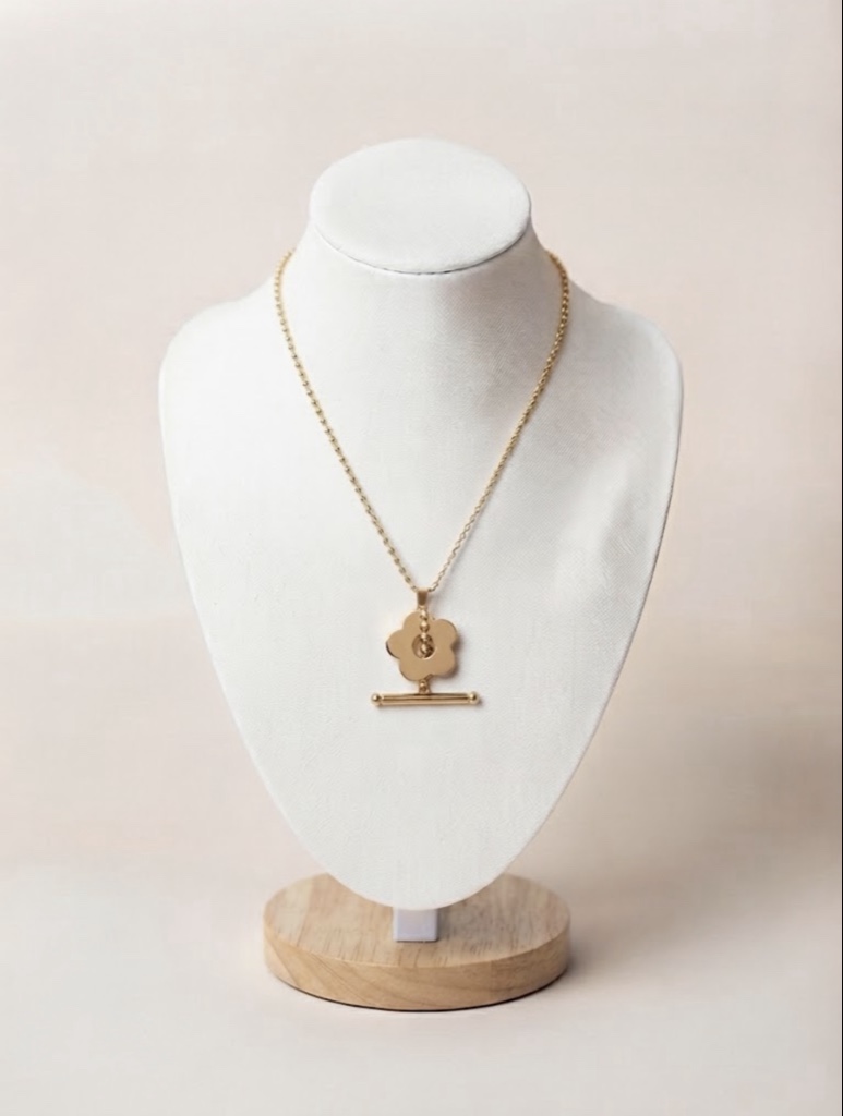 Collar Dije Flor Minimalista con Cierre Marinero