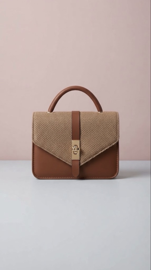 Cartera Estructurada Luxury Tweed (Marrón Suela)