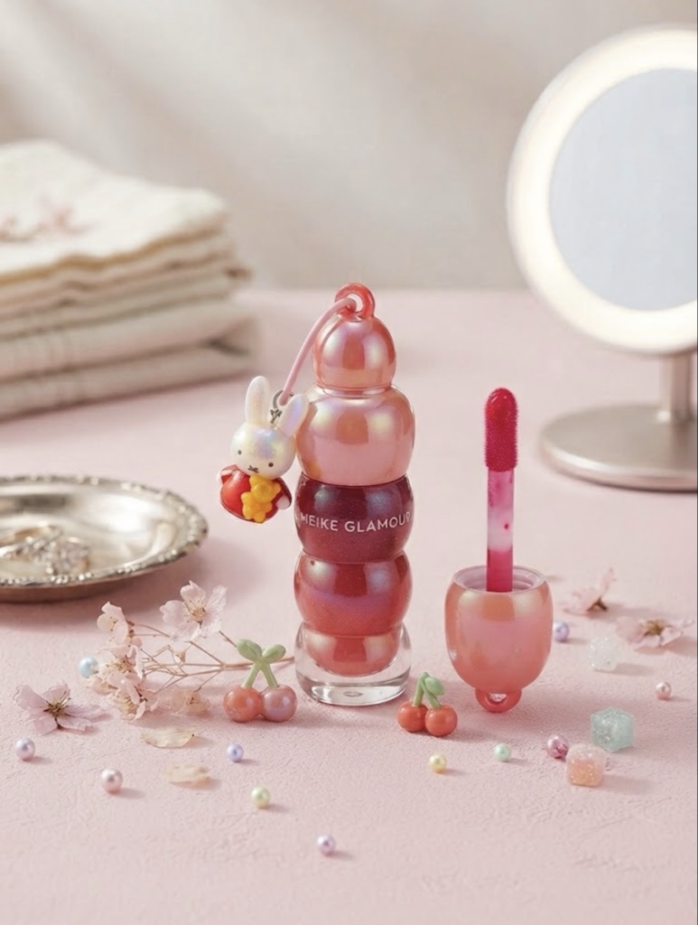 Gloss Labial Coquette MEIKE GLAMOUR (Con Llavero de Conejito)