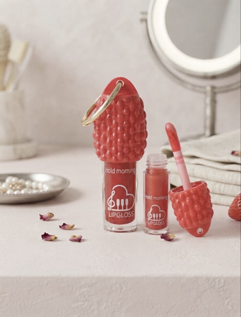 Gloss Labial Hold morning Strawberry Shine + Argolla Dorada