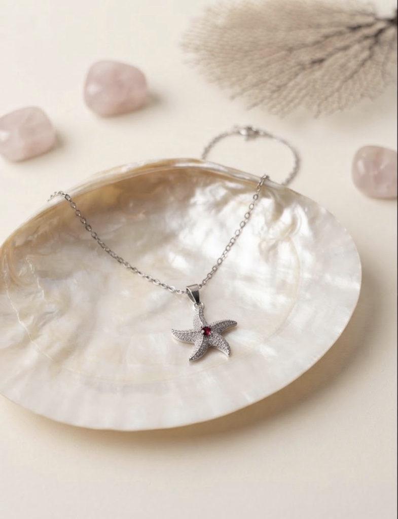Collar Dije Estrella de Mar Starry Ocean