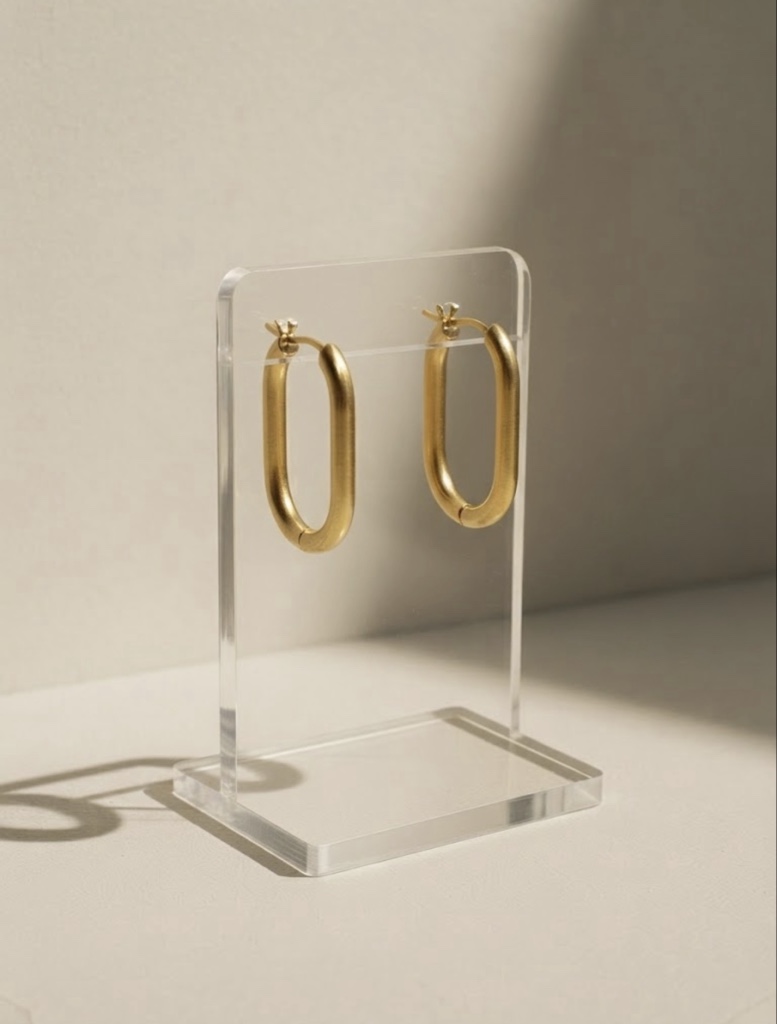Aros Argollas Ovaladas Chunky Matte