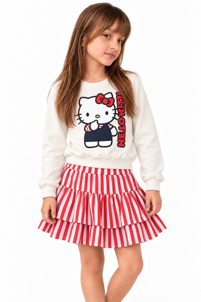 Conjunto moletom Hello Kitty blusa branca