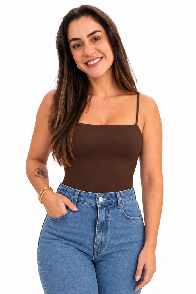 BODY ALCINHA - MARROM
