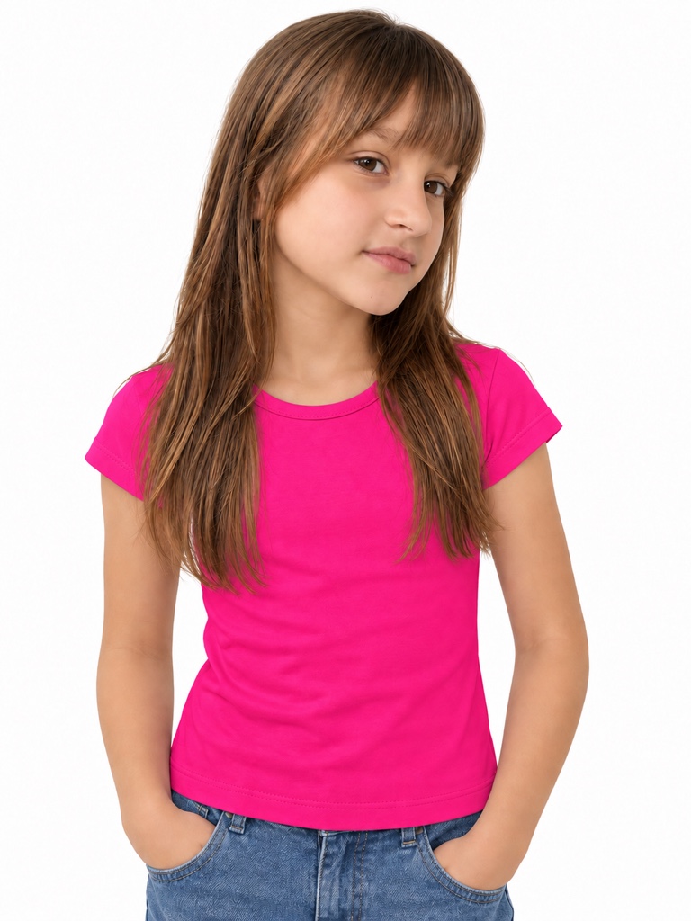 Camiseta rosa infantil