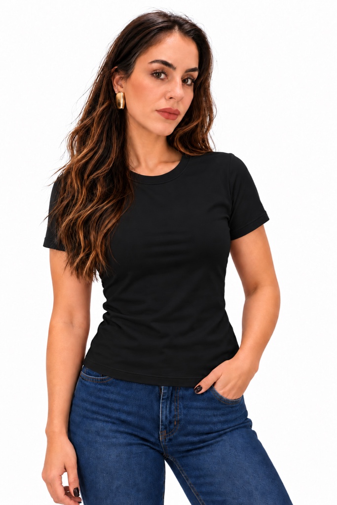 BABY LOOK POLIAMIDA - PRETA