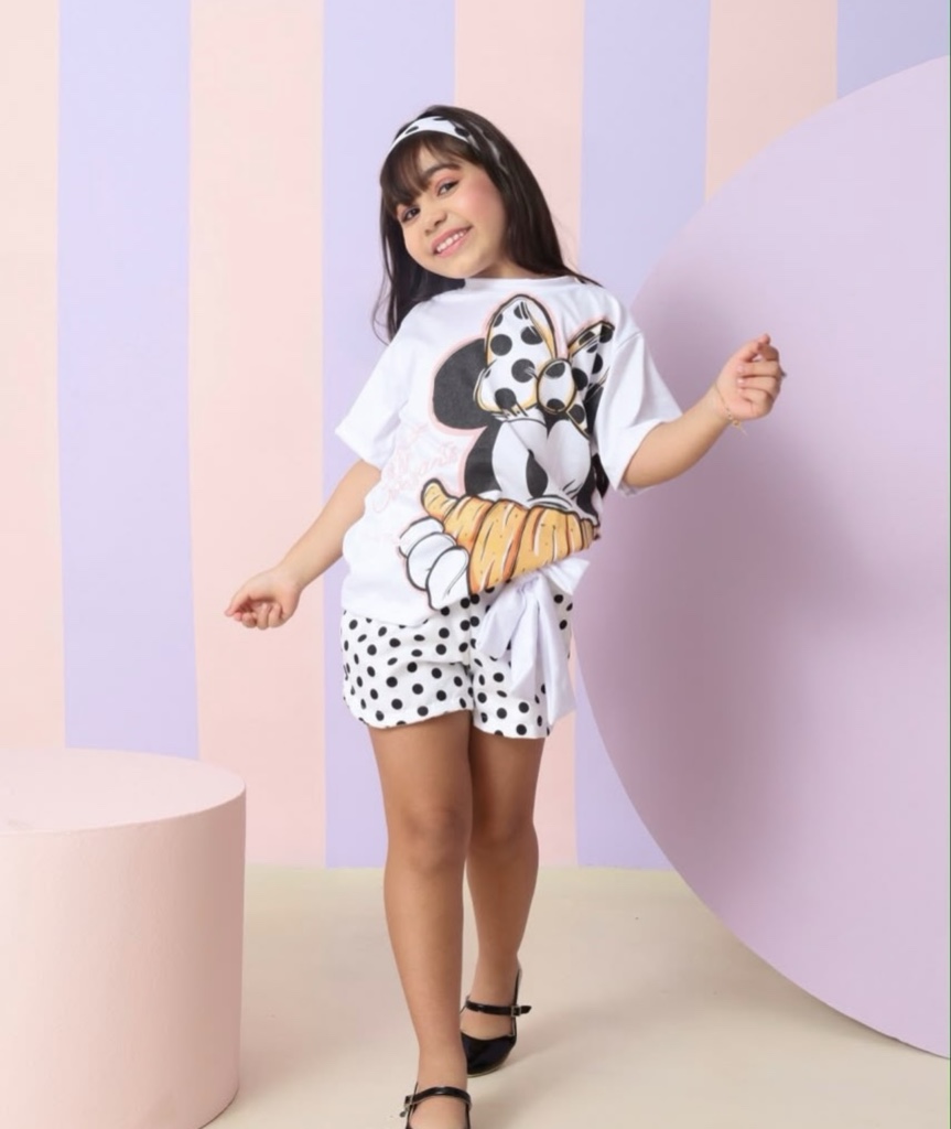 Conjunto minnie - Poa branco