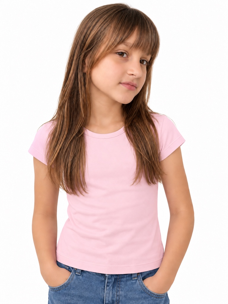 Camiseta rosa bebê infantil