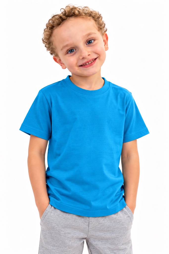 Camiseta azul turquesa - infantil