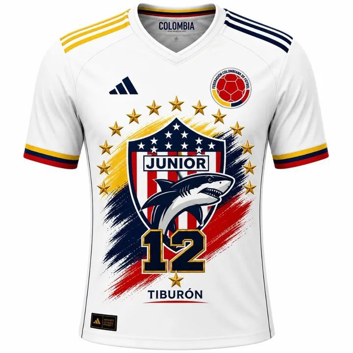 Junior Colombia camiseta blanca