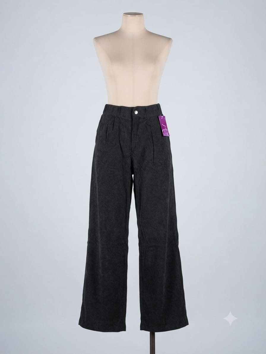 Pantalón negro de pierna ancha