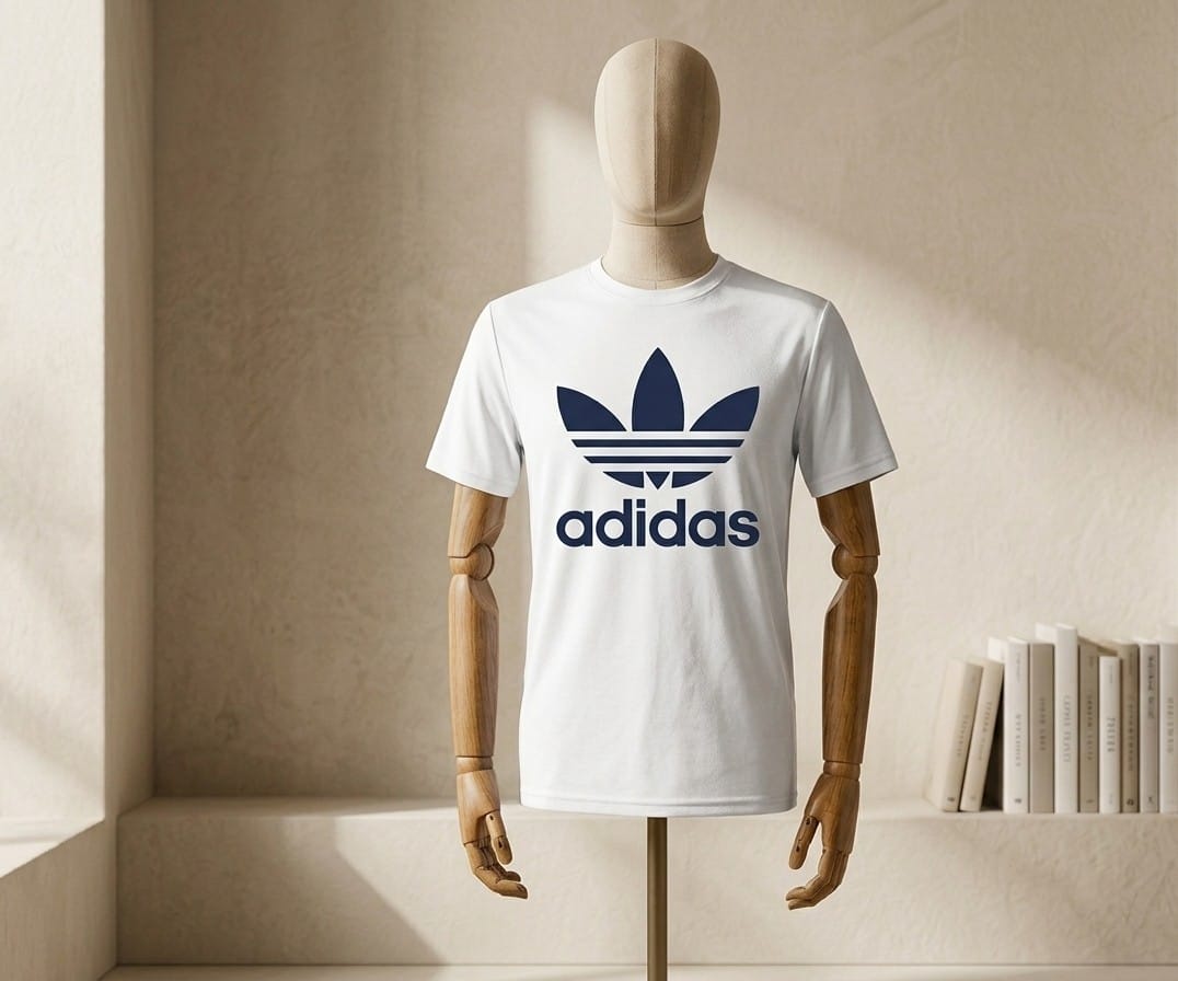 Camiseta Adidas blanca logo grande