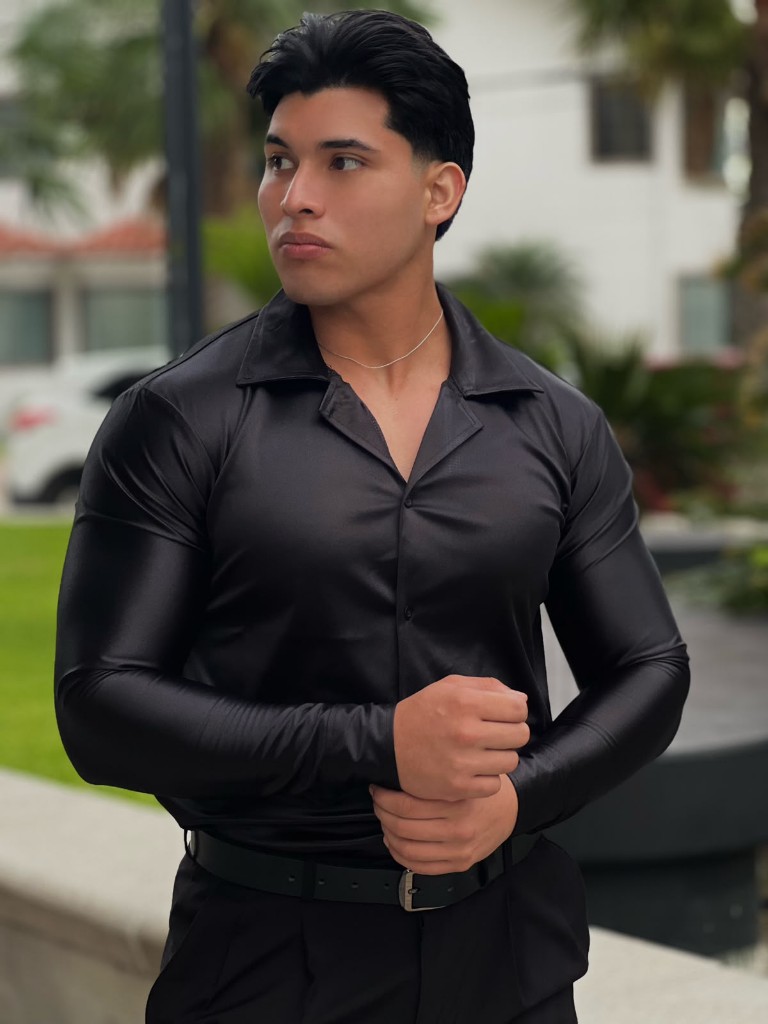 Camisa Satinada Negro