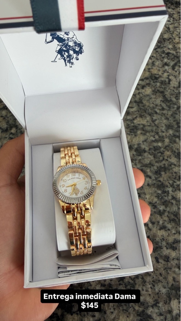 Reloj Polo dorado dama